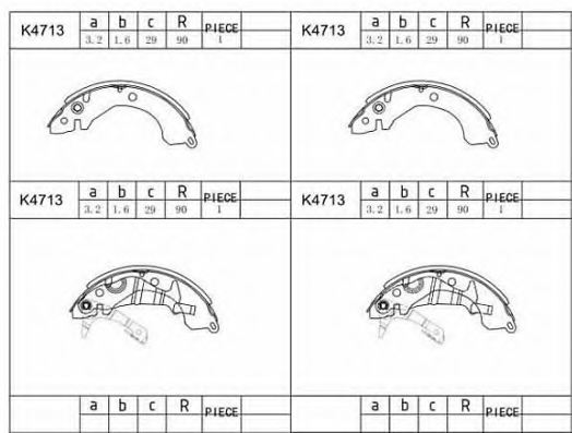 ASIMCO K4713 Brake Shoe Set